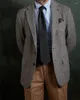 Erkek Suit 2022 Kış Striped Akıllı Sıradan Singal Bravatalı İngiltere Tarzı Wram Top Kalın Yünlü Adam Takım Ceket Moda