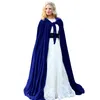 عيد الهالوين المخملي Cape Cape Hooded Elf Witch Wicca Vampire Long Halloween Assume Coats Coats للأطفال البالغين Cosplay Parts Props