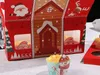 100pcs/lote Red manusear caixa de presente de natal decora￧￣o de festas de ano novo para biscoito Candy Nougat embalagem Papai Noel Favor Favor