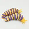 Juguete articulado creativo Slug Fidget 3D educativo colorido alivio del estrés juguetes de regalo para niños juguete de oruga C97