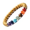 STRAND Charms Seven Chakra's 8mm kleurrijke stenen kralen armbanden Boeddha yoga energiearmband sieraden