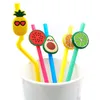 Silicone Straw Tips Cover Creative Fruit Shaped 7-8mm Reusable Straw Toppers Lids Dust-proof Straws Plug