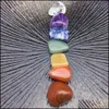 Stone Irregar Seven Chakra Energy Stone Combination Set Natural Healing Crystal Gemstone Gemments Decoration Cadeaux Sac pour enfants DHHFV