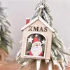 Décorations de Noël 1 pcs 12x9.5cm Creative Lettre creuse en bois Maison Arbre Ornements Pendentif Année Décor 2022 Décoration de la maison de Noël