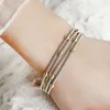 Bangle Fashion Jewelry Women's Charm Gift Metal Carbon Steel Wire Spring Ball Multi-Layer Combination Blandad färgarmband Set