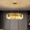 Pendellampor iwp modern guldkristalllampa interiör dekor koppar hängande för vardagsrum matbord sovrum ledande huvudkronor