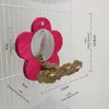 Autres fournitures d'oiseaux miroir créatif forme de fleur acrylique perroquet jouet cage