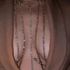 Other Fashion Tassel Back Chain Necklace Top Sexy Goth Crystal Chest Body Chain Jewelry For Women Festival 221008