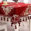 Tanta de mesa Luxo Luxo Estilo Europeu Round/quadrado Tonela de mesa com tassel Docida capa para decoração de casamento Rodada de Natal