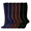 Chaussettes de sport 3 paires de bas de Compression Promotion de la Circulation sanguine minceur Anti-Fatigue confortable couleur unie