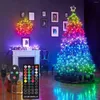 Strängar smarta LED -stränglampor Bluetooth -app Intelligent Control Christmas Light Fairy Garland Sync 20M Hem Dekoration Holiday Lightig