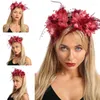 Başlıklar Jolly Headband Headdress Prom Cadılar Bayramı Ayarlanabilir Aksesuarlar Gül Çiçek Dökme Ter Headbandsheadpieces