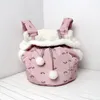Cat Carriers Warm Bag Thick Fleece Kitten Backpack Winter Hanging In Front Of Little Animal Outdoor Portable Bags For Small Pet