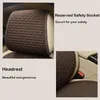 Car Seat Covers Summer Cover Front Rear Backrest Pillow Flax Cushion Non Slide Linen Auto Protector Mat Pad Universal Fit Truck SUV Van