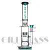 Wax Bongs Honeycomb Glass Bong Tall Straight Tube 3 Layers Perc Pipe Double Gear Percolator Dab Rigs Water Pipes With Quartz Banger