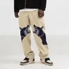 Spodnie męskie nadruk z psem mężczyzna luźne proste Oversize męskie Streetwear hip-hopowe długie spodnie moda w pasie 2022 przybył