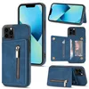 Magnetic Folio Phone Cases for iPhone SE2 SE3 Samsung Galaxy S22 Ultra S21 S20 S21FE S02FE Note20 A12 A52S A52 5G A51 A71 A53 Multiple Card Slots Zipper Wallet Back Shell