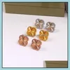 Pendientes de dise￱ador de lujo de semental Clover Cleef Fashion Fashion 18k Gold Arring Jewelry Drop entrega 2021 Colgante66 DHS5P
