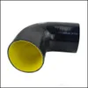 Slang klemmen PQY-3 "76 mm 90 graden elleboog Sile Slang Turbo-inlaat Blauw geel / zwart gele pqy-sh9030-qy druppel Lever dhcarpart dhrcp