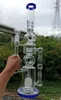 18 inch Thick Glass Water Bong Hookahs Large Oil Dab Rigs Shisha with Tire Perc Recycler Smoking Pipes