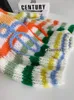 Projektantki Swatery damskie swetry damskie długie rękawy Mohair Vintage Sweter Kobieta Zimowa Załóż Crewneck wełna Rainbow Stripe Knit Pullover Projekt Odzież APH9