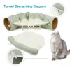 Camas para gatos, muebles, cama, túnel, tubo extraíble plegable, juguetes interactivos para mascotas con bolas de felpa para cachorros, suministros 221010