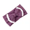 Haaraccessoires 12 stks/Lot Bows Baby Hoofdband zachte nylon bow girl met pompom trimband 12 kleuren jfny031b