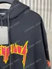 xinxinbuy Herren Designer Kapuzenpullover DESTROYED Buchstaben Flammendruck Paris Handbemalt Damen Schwarz Aprikosengelb XS-2XL