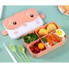 Dinnerware Sets School Kids Bento Lunch Box Rectangular Leakproof Plastic Anime Portable Microwave Container Lonchera Lunchbox