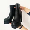 Stiefel GOGD Knöchel Frauen Qualität Plattform Weibliche Mode Kurze Stiefel Schwarz Chunky High Heel Schuhe Große Größe 41 221010