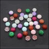 Stone 8X14Mm Pumpkin Shaped Crystal Stone Beads Pink White Green Orange Punched Loose Bead Diy Jewelry Making Accessories Drop Deliver Dh5Iu