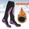 Calzini sportivi 1 paio Calze antiscivolo da esterno per donna Sci Snowboard Calza da calcio calda addensata Ciclismo