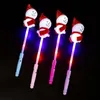 2022 LED -blinkande ljuspinnar Gl￶dande Snowman Star Heart Magic Wands Party Night Activity Concert Carnivals Props Kids Toy C92