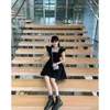 Sukienki swobodne Summer Mini Black Sukienka Kobieta Seksowna latająca rękaw Evening Party Femme Chic Design Y2K Women Korean One Piece 2022