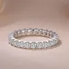 Wedding Rings Solid 925 Silver For Women Cubic Zirconia Ring White Gold Bridal Engagement Trendy Jewelry