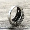 Wedding Rings Fashion Jewelry Stainless Steel Black Stone Ring Men Trendy Simple Punk Gift 27055