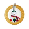 Dinnerware Sets 2/3/4PCS Santa Claus Snowman Knife And Fork Set Christmas Cutlery Tableware Holder Bag Table Kitchen Decoration