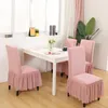 Cubiertas de silla Jacquard de alta calidad Estirable Elástico Rosa Anti-Polvo Muebles Estiramiento Boda Comedor Taburete Cubierta con falda