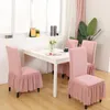 Housses de chaise de haute qualité Jacquard extensible élastique rose Anti-poussière meubles Stretch mariage salle à manger tabouret couverture avec jupe