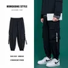 Pantalones para hombres Negro Cargo Moda Suelta Tappered Casual Pink Hip Hop Deportes Japonés Streetwear Sweetpants 221008