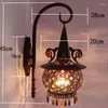 Wall Lamp Bohemian Coffee Southeast Asia Style Lamps And Lanterns Of Hollow Out Wrought Iron Crystal Corridor