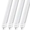 JESLED T8 LED Tube Light 8FT One Row Single Pin FA8 Fluorescent Lights 45W Cold White Frosted Cover Shop Office Garage Lighting clear glow ETL