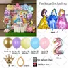 Andra festliga festförsörjningar 182st Princess Foil Balloons 32 "Nummer 1 9 Garland Arch Kit Latex Balloon för födelsedag Baby Shower Decors gåvor 221010