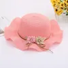 Wide Brim Hats Summer Flower Kids Paille Fashion Holiday Voyage Floppy Sun Sun Girls Casual Foldable Beach Sht018