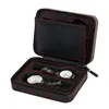 Caixas de relógio 2 PCs portátil Black Fiber PU PU Zipper Bolsa de armazenamento Viagem Jewlery Box personalizada Luxury Gift 8 SL