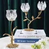 Bandlers l￩ger luxe tulip cristal candelabra vintage cuivre art marbre bascule de fleur de fleur