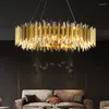 Pendant Lamps IWP Modern Gold Crystal Lamp Interior Decor Copper Hanging For Living Room Dining Table Bedroom LED Main Chandelier