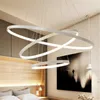 Hanger lampen moderne led cirkel ring diy lichten voor woonkamer slaapkamer restaurantwinkel decor 110v 220V dimbare hangende lamp