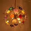 Pendellampor modern lyxig lysdioder 60 cm f￤rgglad agat sten maskros form luster ljus fixtur vardagsrum restaurang hanglamp