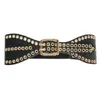 Belts Punk Style Women's Stretch Golden Grommets Deisgn High Waist Girdles Black PU Leather Waistband For Female Dresses